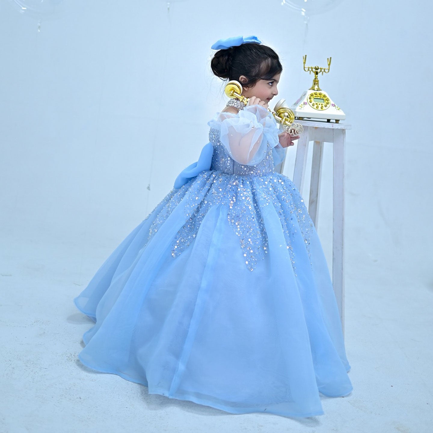 Glamorous Crystal Princess Girl Gown for Birthday and Pageant J437