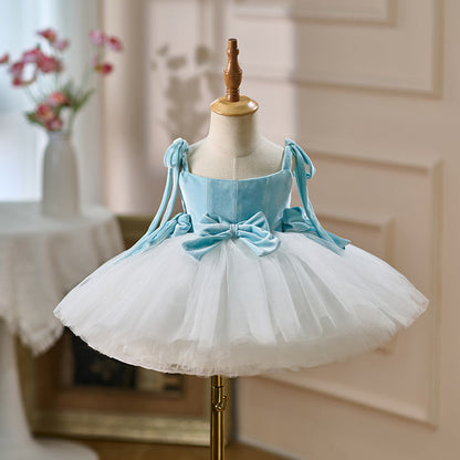 Pink and White Flower Girl Dress for Girls Birthday Party Performance D117