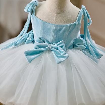 Pink and White Flower Girl Dress for Girls Birthday Party Performance D117