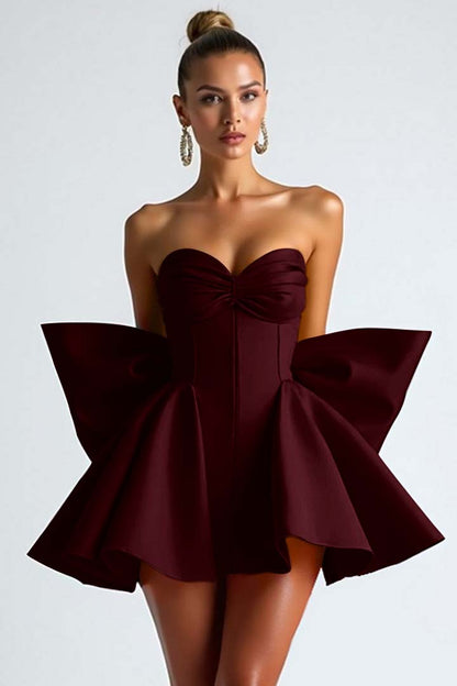 Sweetheart Strapless Sleeveless Short Homecoming Dress With Bowknot HC0182