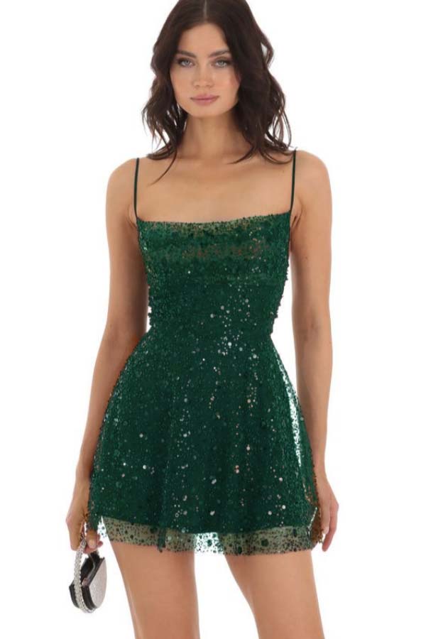 Chic Black Spaghetti Strap Sleeveless Short Homecoming Dress With Beadings HC0015