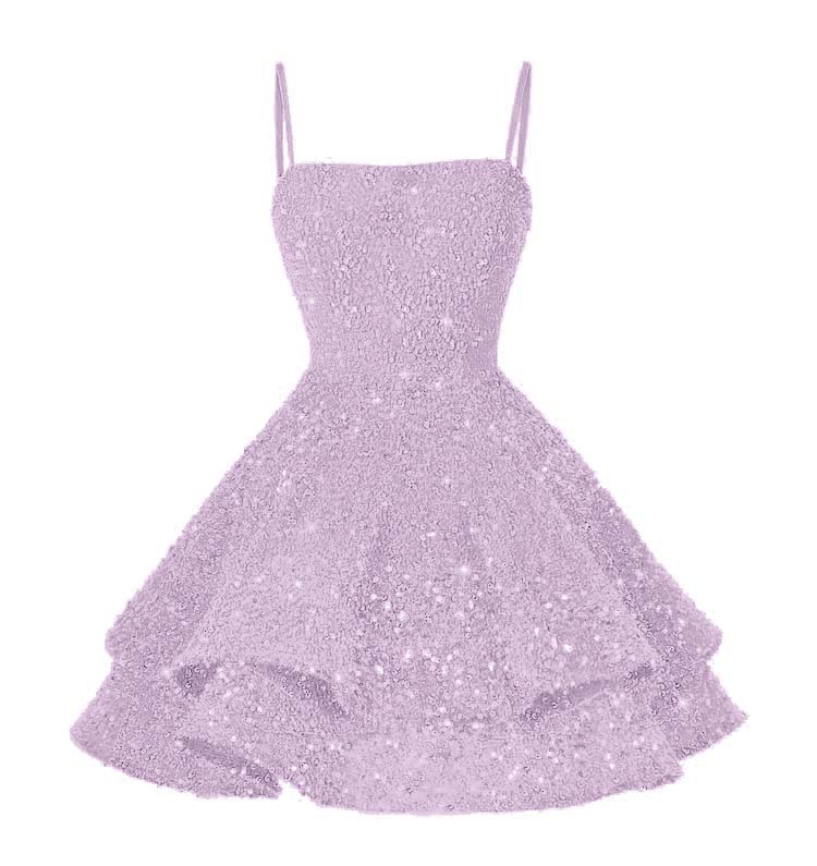 Glamorous Pink Spaghetti Strap Homecoming Dress Backless Sequins Prom Dress YO070