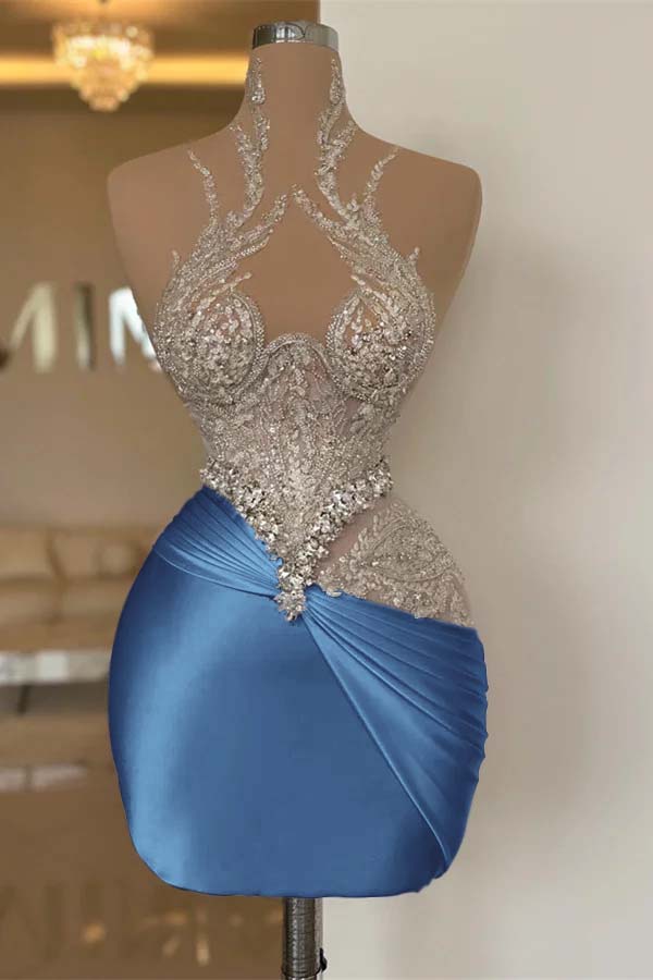 Hellodresses Stunning White Sleeveless Pleated Short Homecoming Dress With Appliques