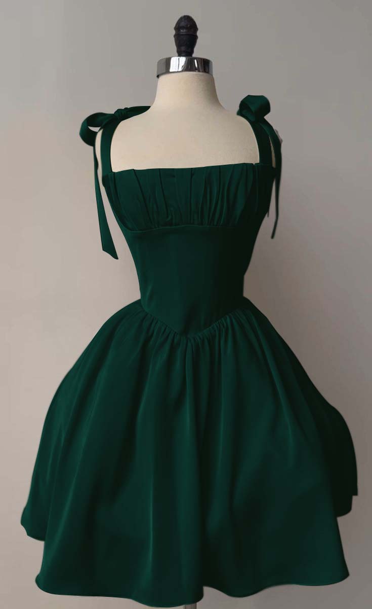 Straps Sleeveless Short A Line Homecoming Dress With Pleated HC0170