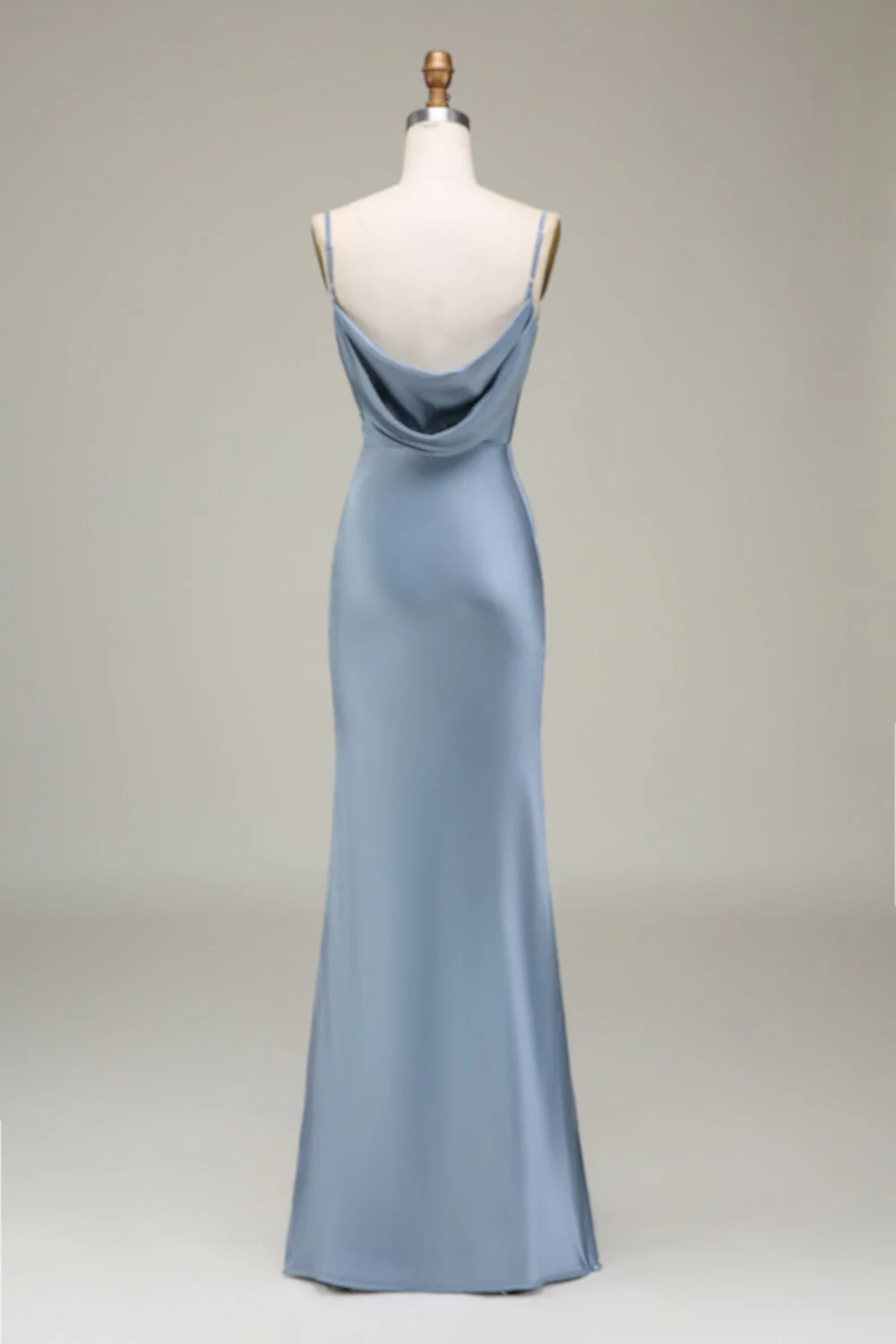 Baby Blue Sheath Sleeveless Bridesmaid Dress with Straight Across YU0055