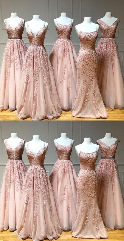 Princess Long Light pink Prom Dress with Appliques cg5186