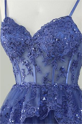 Exquisite Spaghetti Strap Sleeveless Beaded Homecoming Dress With Embroidery HC0013