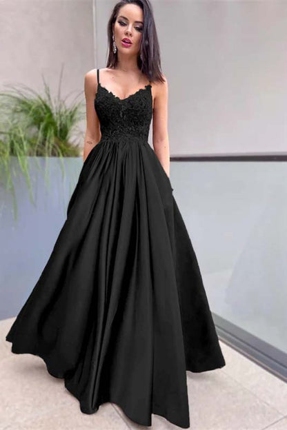 Royal Blue Prom Dress Lace Appliques With Pockets PD0209