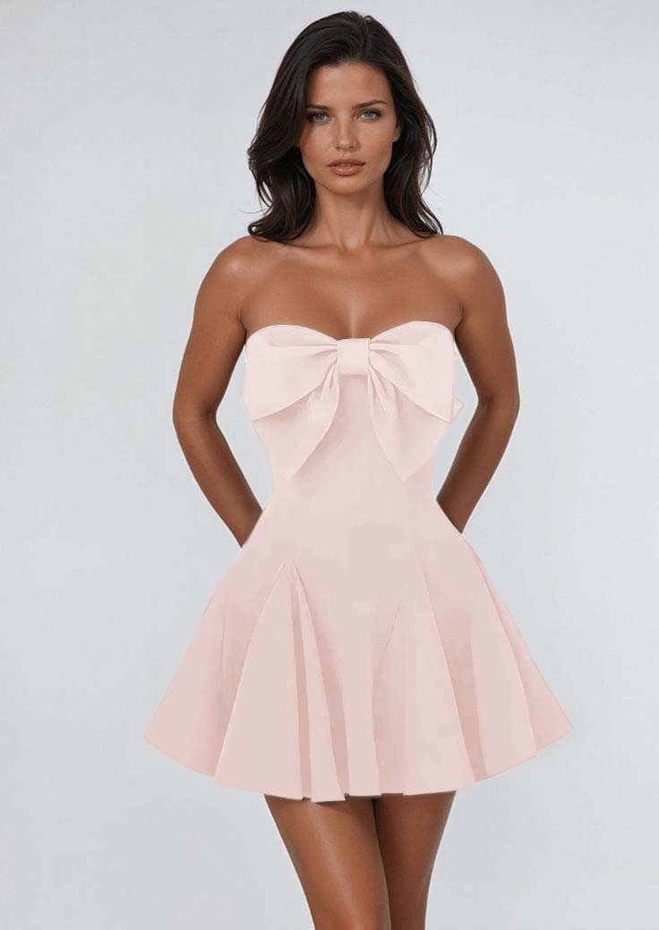 Black Strapless Sleeveless Short Homecoming Dress With Pleated HC0181