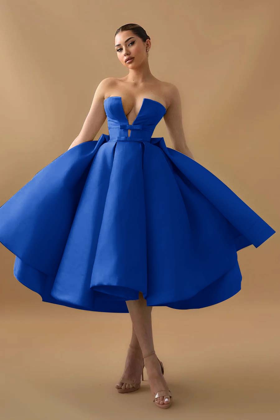 Hellodresses Chic Mint Green Strapless Sleeveless A Line Homecoming Dress With Ruffles