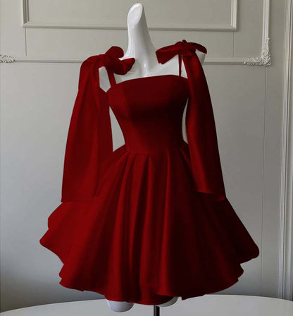 Straps Sleeveless Short A Line Homecoming Dress With Ruffles HC0162