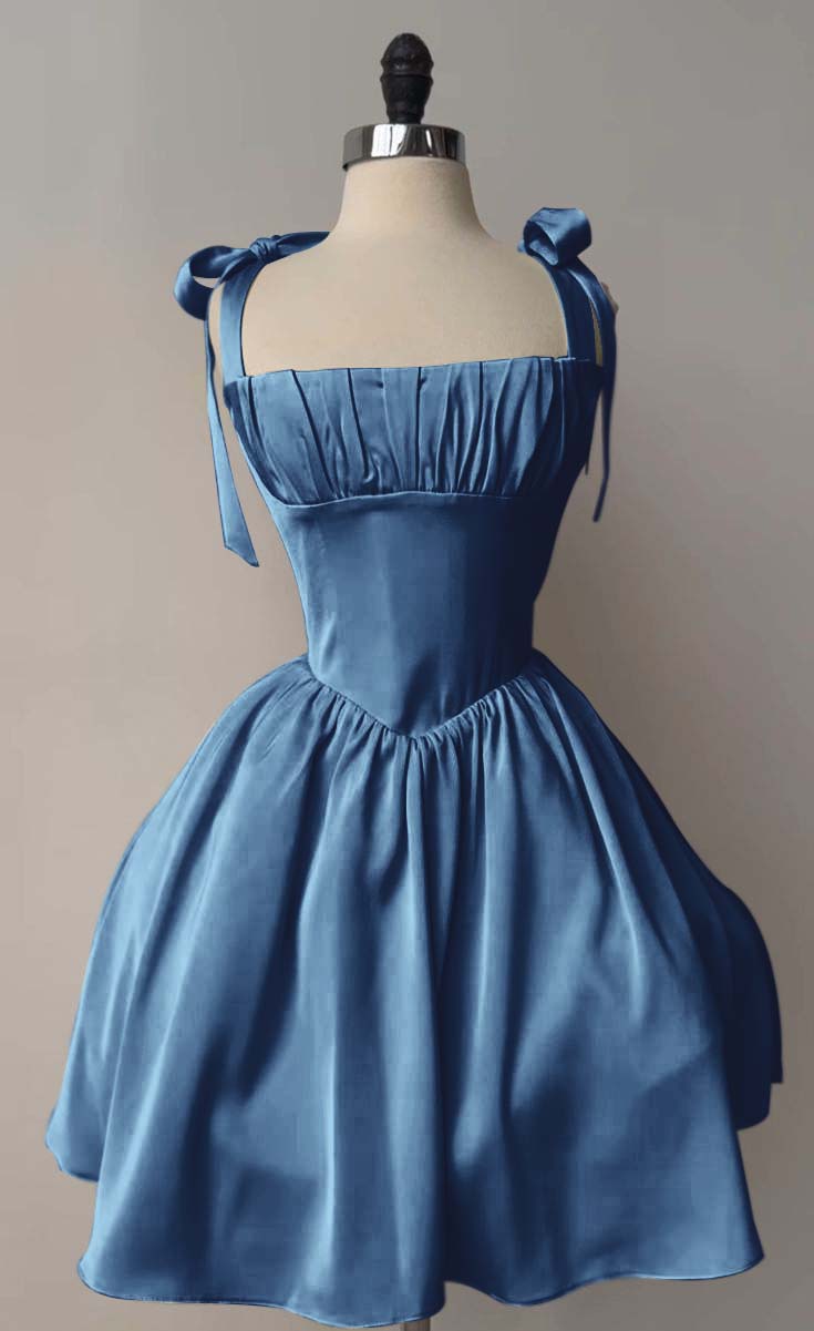 Straps Sleeveless Short A Line Homecoming Dress With Pleated HC0170