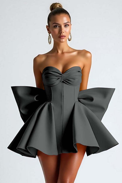 Sweetheart Strapless Sleeveless Short Homecoming Dress With Bowknot HC0182