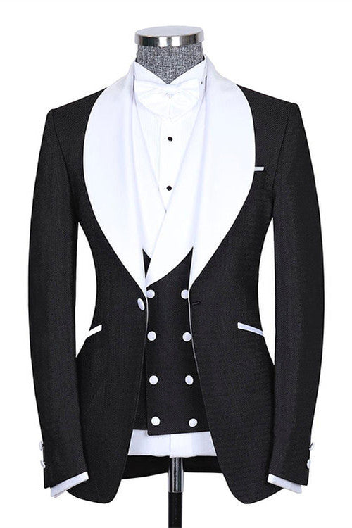 Beach New Arrive Wedding Suits For Groom With Black Shawl Lapel | Zelldresses