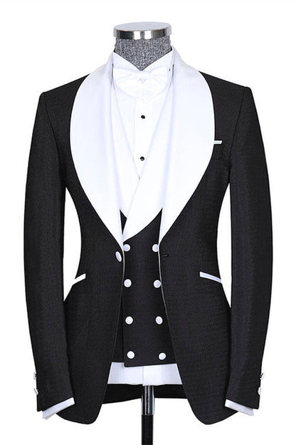 Beach New Arrive Wedding Suits For Groom With Black Shawl Lapel | Zelldresses