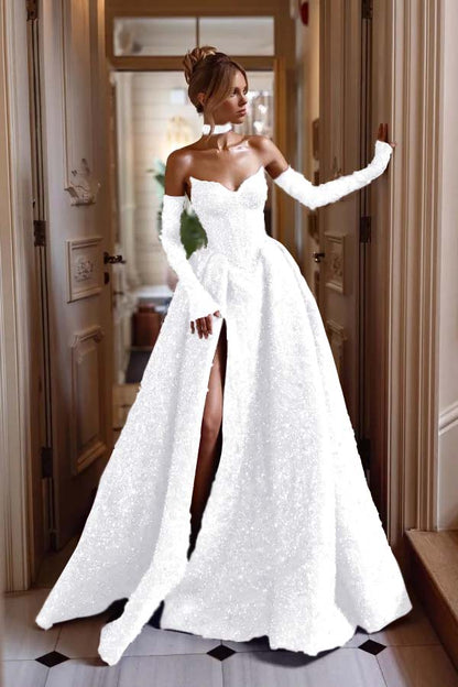 Luxurious Gorgeous Burgundy Split Beaded Prom Dress With Sleeves And Scarf ZT0207