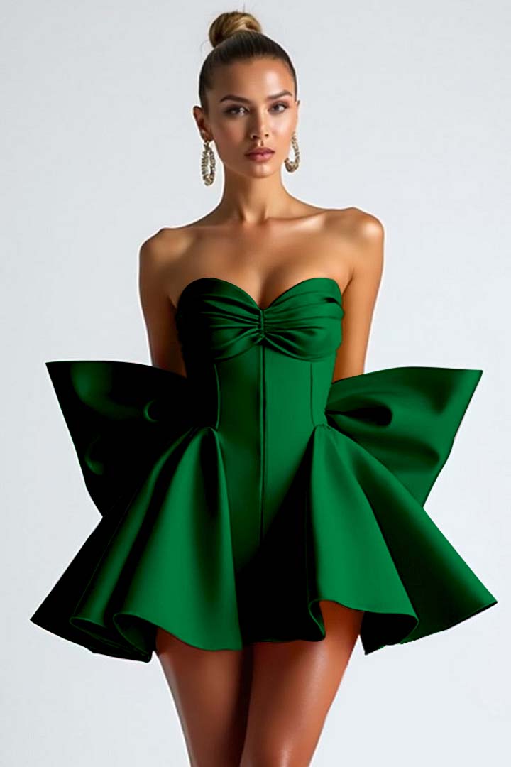 Sweetheart Strapless Sleeveless Short Homecoming Dress With Bowknot HC0182