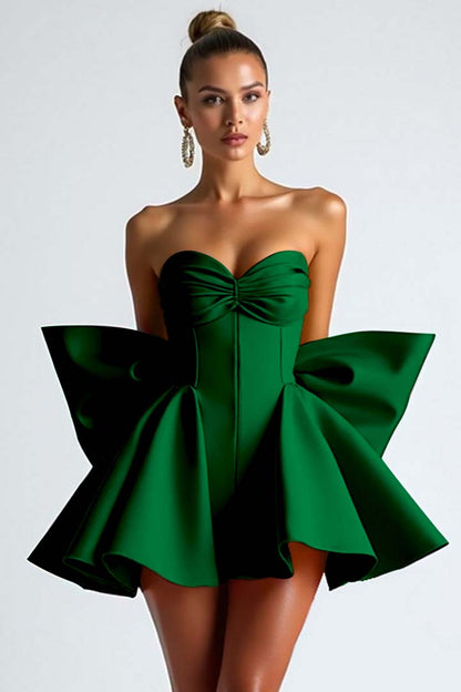 Sweetheart Strapless Sleeveless Short Homecoming Dress With Bowknot HC0182