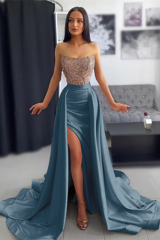 Chic Pink Prom Dress Off-the-Shoulder Sleeveless with Applique Pleated ED0565