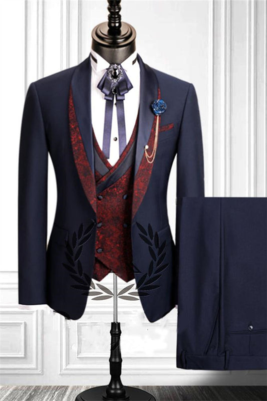 Navy Blue Groom Suit Ideas Tuxedo Formal Slim Fit Online | Zelldresses