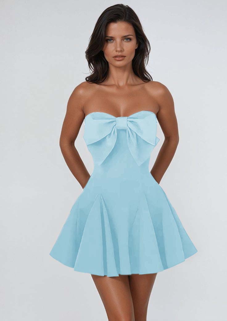 Black Strapless Sleeveless Short Homecoming Dress With Pleated HC0181