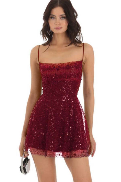 Chic Black Spaghetti Strap Sleeveless Short Homecoming Dress With Beadings HC0015