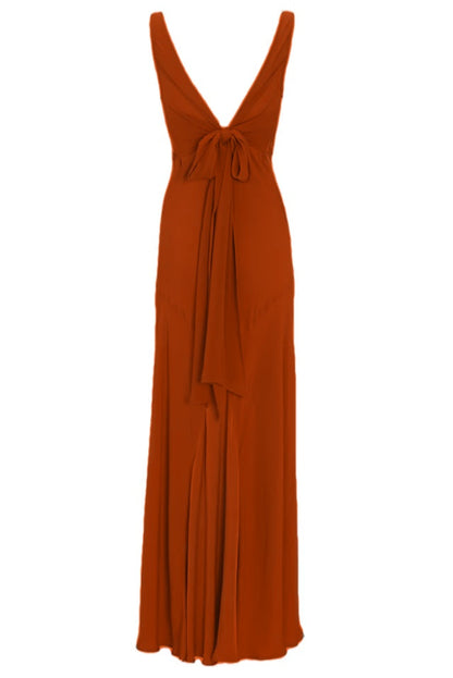 Pink Chiffon V Back Long Prom Dress Elegant Bridesmaids Dress      fg7333