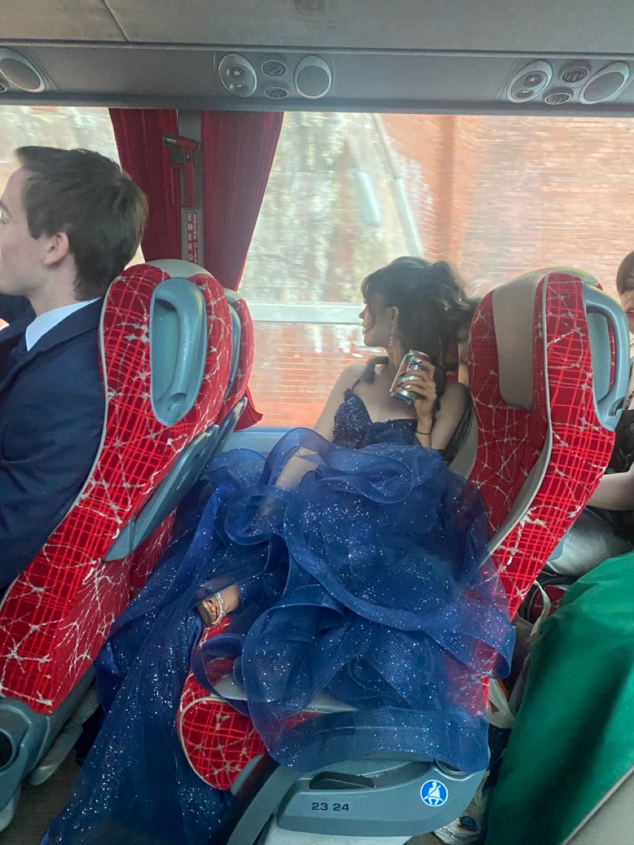 A Line Blue Shinny Tulle Party Dress Long Evening Dress Vintage Prom Dress    fg8153