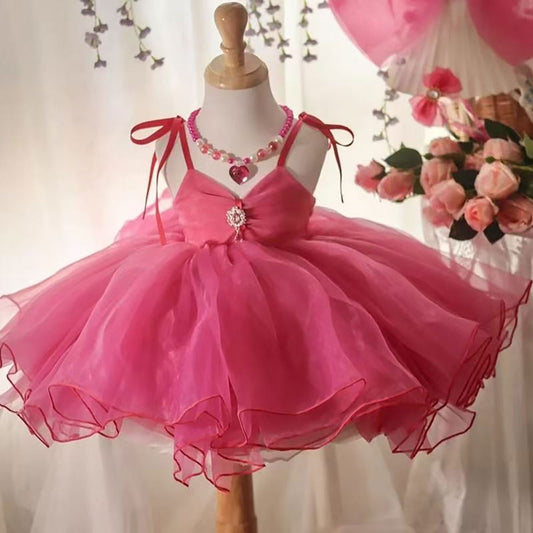 Fuchsia Flower Girl Dress Birthday Party Wedding Pageant D116