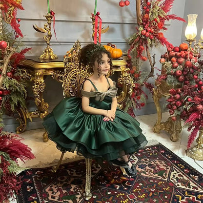 Luxury Princess Style Flower Girl Dress Birthday Party Outfit D168