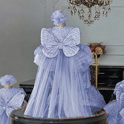 Luxury Princess Girl Gown Kids Birthday Wedding Party Dress J592