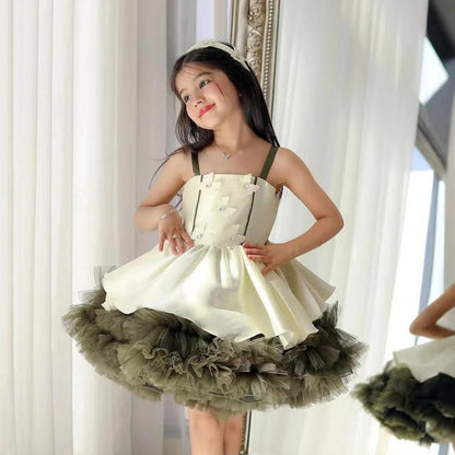Charming Princess Flower Girl Dress for Girls Birthday Party D169