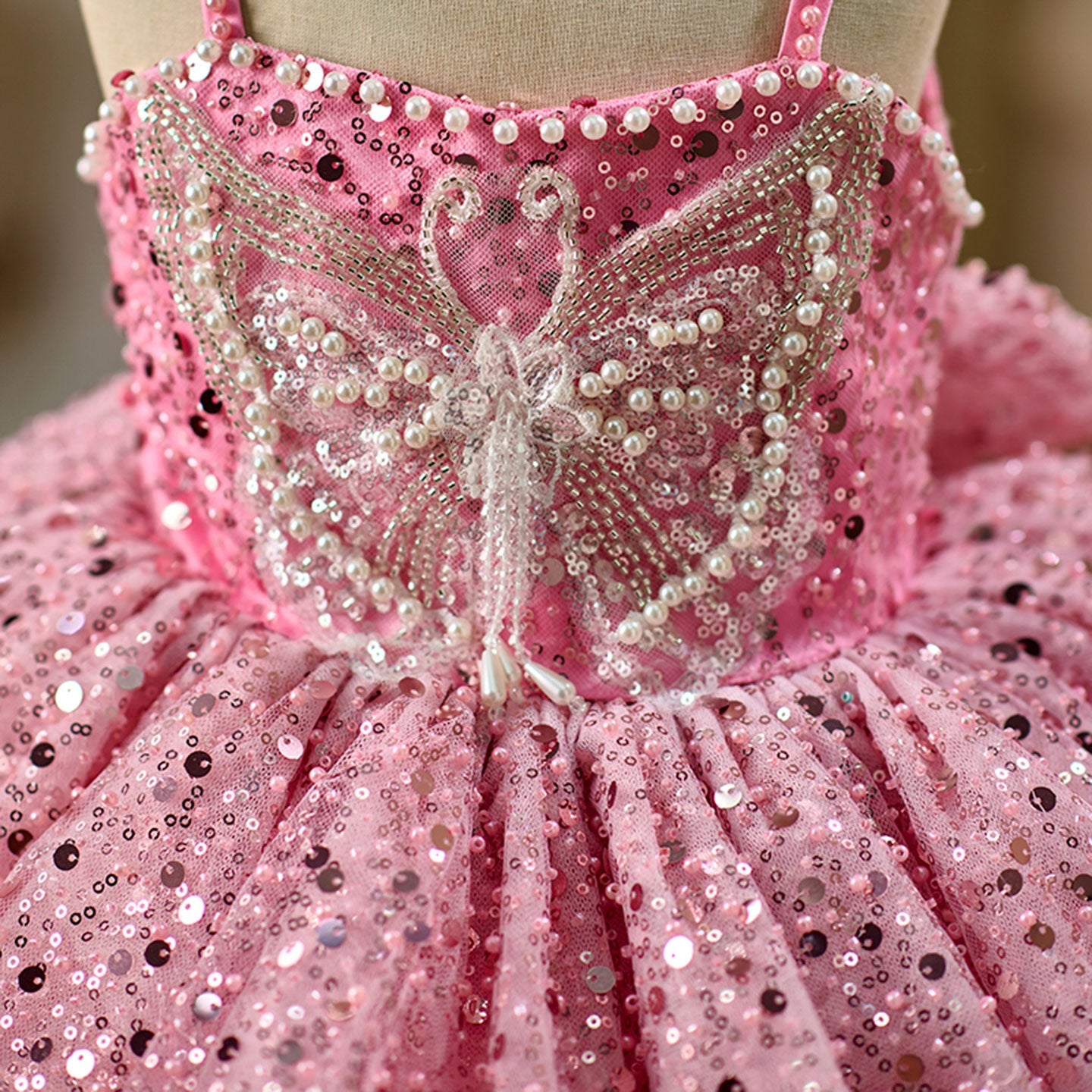 Elegant Flower Girl Dress with Floral Details for Weddings Parties J030