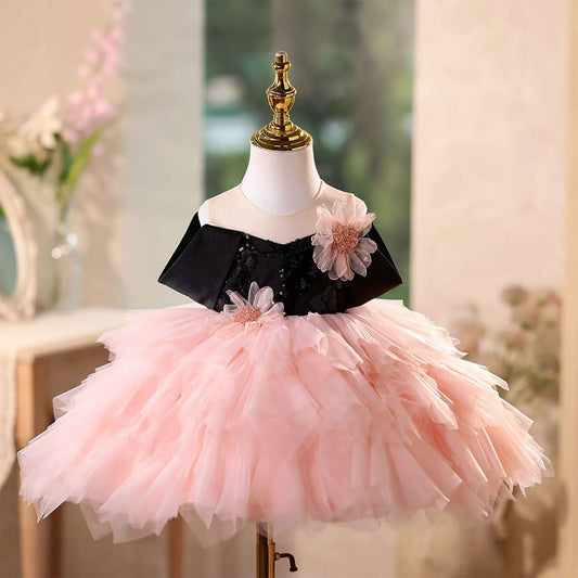 Elegant Flower Girl Dress with Sweet Neckline Knee Length D112