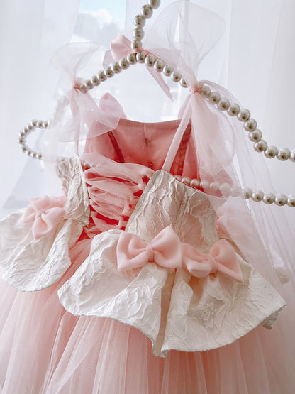 Pink Flower Girl Dress for Toddler Birthday Wedding Party D114