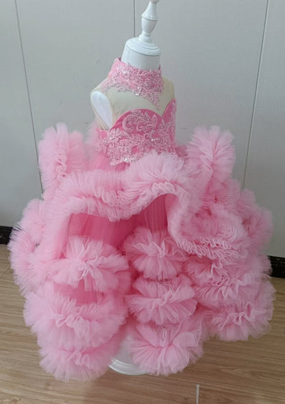Princess Flowers Girl Dress with Kids Birthday Pageant Gown J512