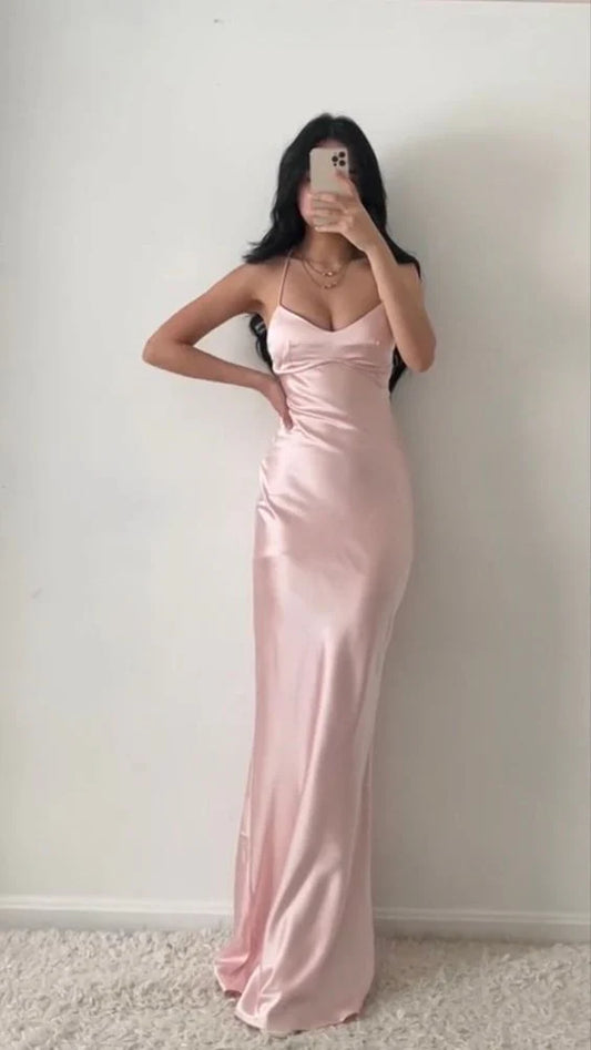 Elegant Pink Satin Mermaid Prom Dress Party Dress Evening Dress TP4510