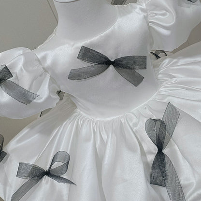 Luxury Black Flower Girl Dress for Kids Birthday Party Gown D173