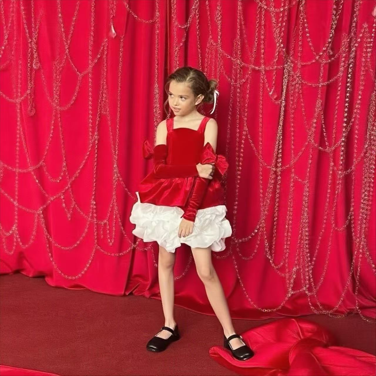 Dreamy Princess Girl Dress with Flowers for Party Pageant J593