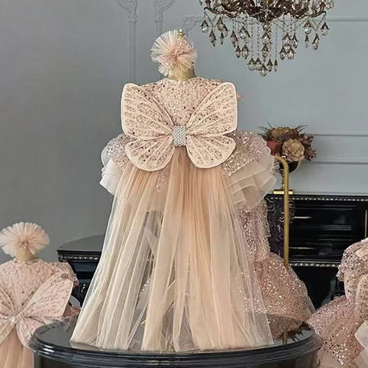 Luxury Princess Girl Gown Kids Birthday Wedding Party Dress J592