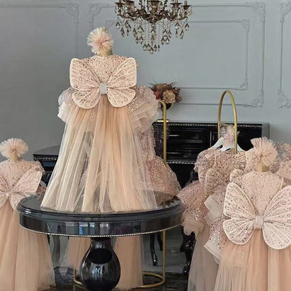 Luxury Princess Girl Gown Kids Birthday Wedding Party Dress J592