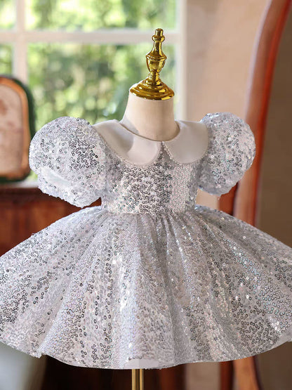 Charming Sparkle Girl Dress Kids Birthday Party Gown J597