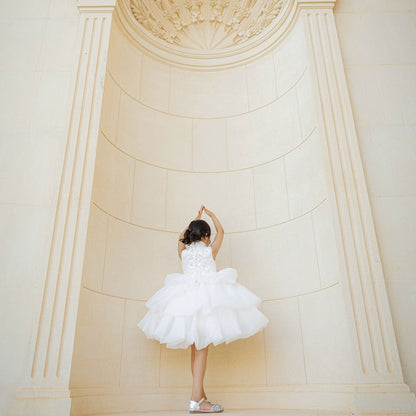 White Flower Girl Dress for Toddler Birthday Wedding Party J580