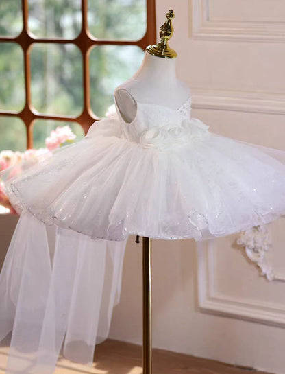 Charming White Flower Girl Dress for Birthday and Wedding Party J588