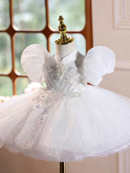 Classic White Flower Girl Dress for Wedding and Birthday D155