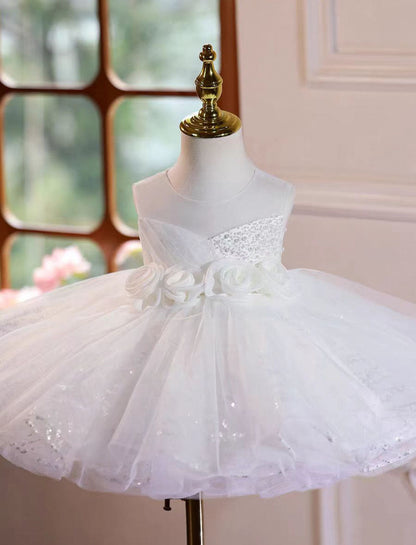 Charming White Flower Girl Dress for Birthday and Wedding Party J588