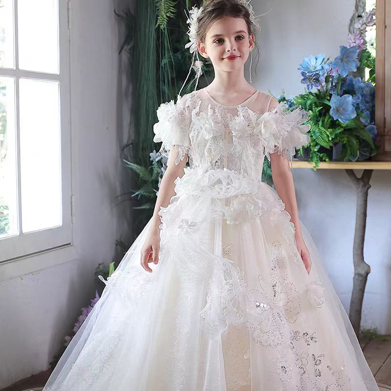 Charming Lace Princess Girl Gown for Special Occasions J303