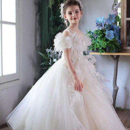 Charming Lace Princess Girl Gown for Special Occasions J303