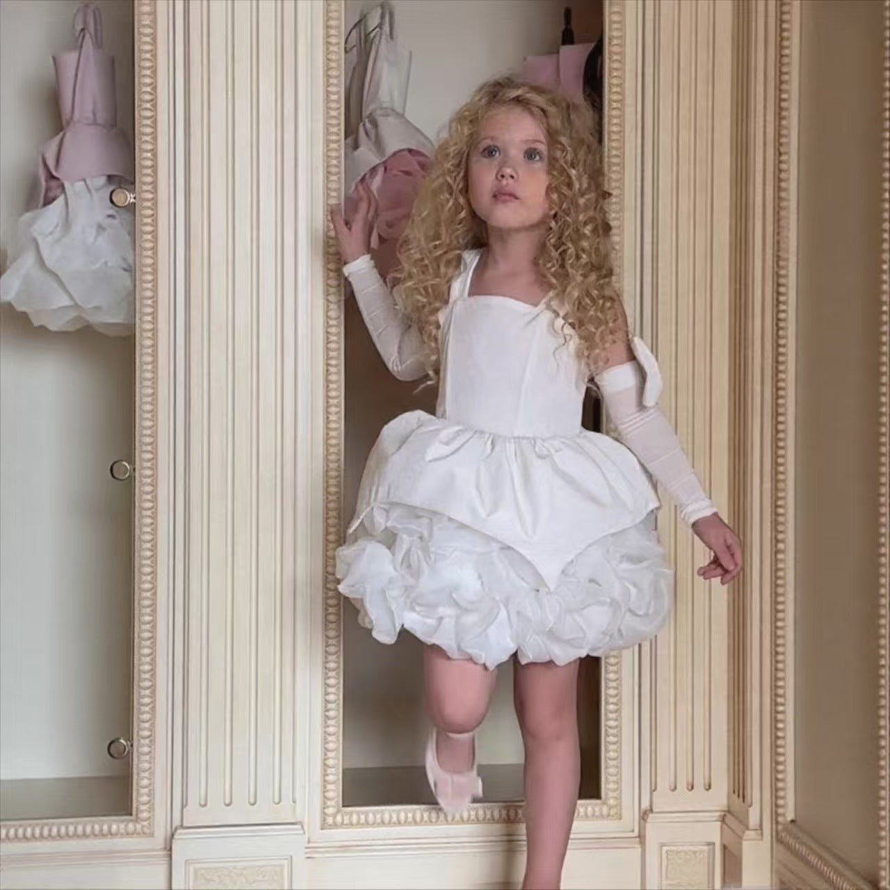 Dreamy Princess Girl Dress with Flowers for Party Pageant J593