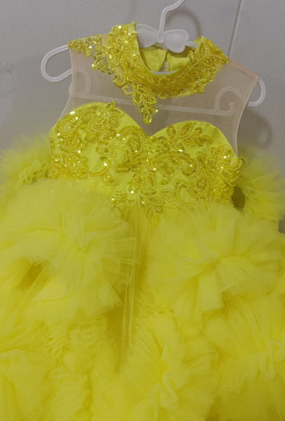 Princess Flowers Girl Dress with Kids Birthday Pageant Gown J512